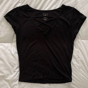 PacSun Black Ribbed Strappy Top